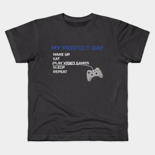 My Perfect day as a gamer Kids T-Shirt